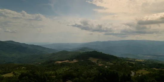 Mountain landscape with the resort